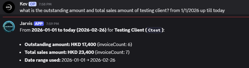 AI Client Outstanding Query Screenshot